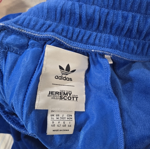 Adidas X JEREMY SCOTT VELOUR TRACK PANT Wide Leg firebird Sweat Y2k Streetwear M - Picture 3 of 5